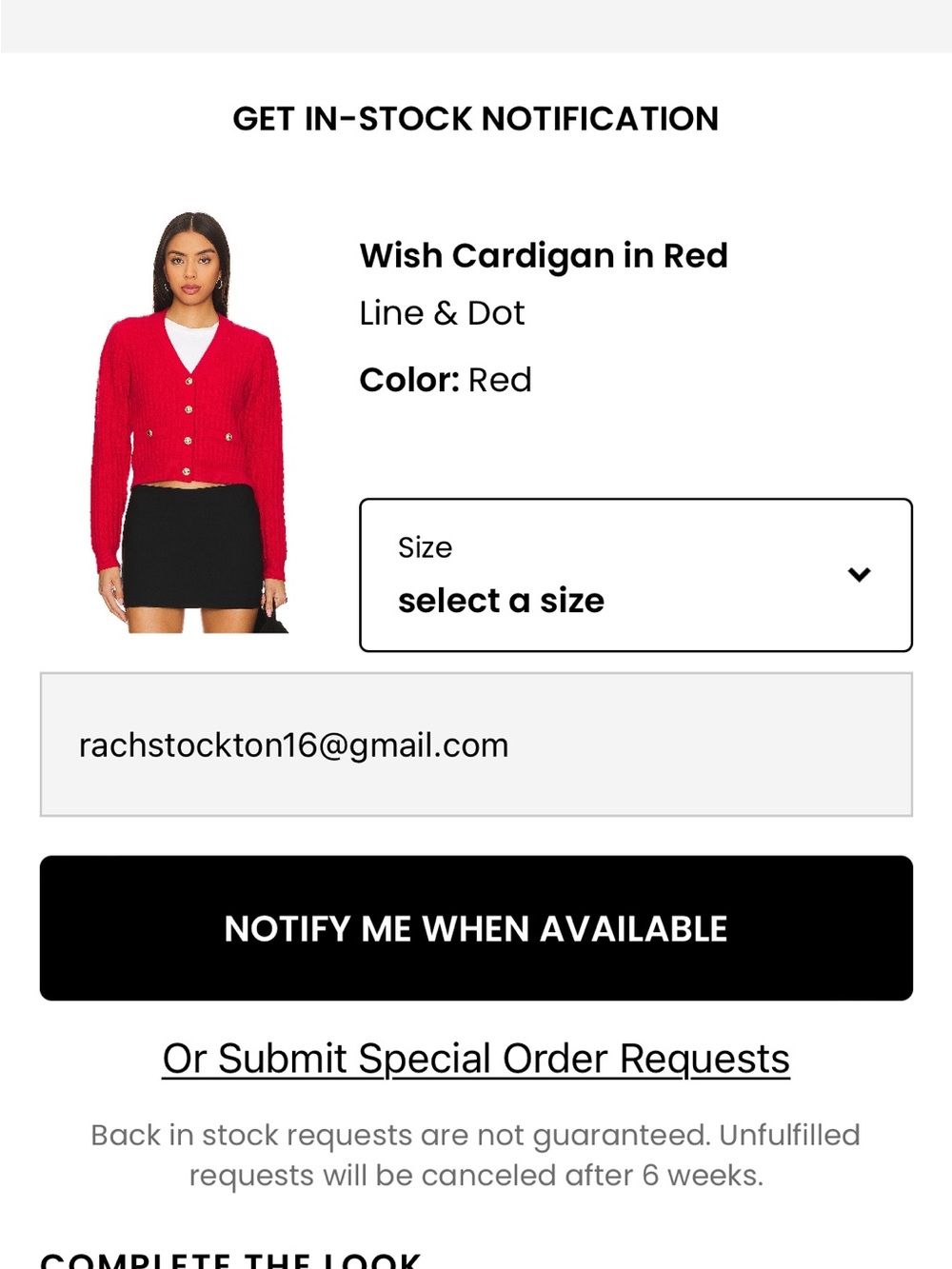 Line & Dot Red Ribbed Button-Front Cardigan with Gold Buttons - Picture 5 of 5